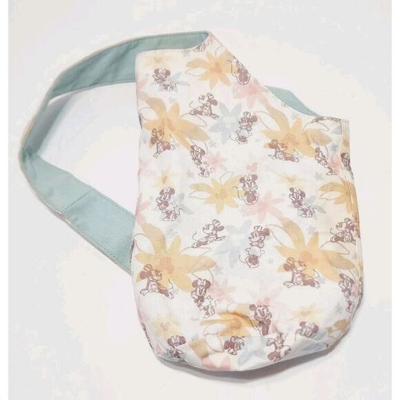 Disney Mickey & Minnie Mouse Floral Reversible Sling Bag New Release Mint Blue - Picture 9 of 9